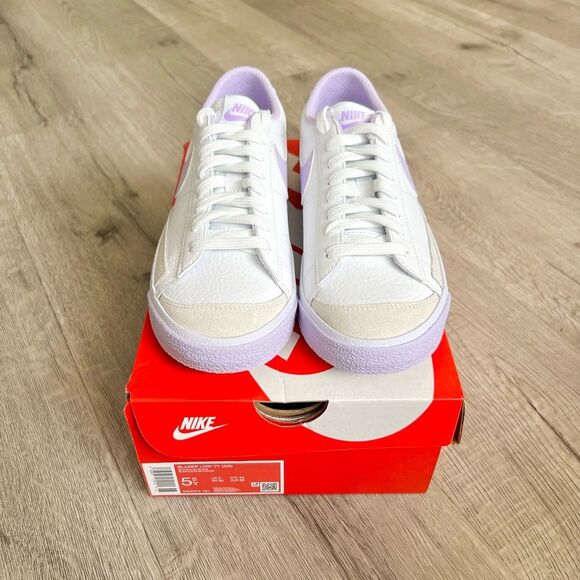 Nike Blazer Low 77 Sneaker - White/Lilac Purple - Size 5.5Y youth, 7 women’s - Picture 3 of 8